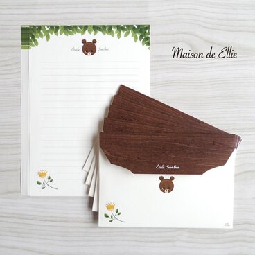 木漏れ日のレターセット＊くまのエトワール＊