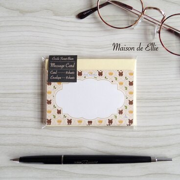 レトロイエローメッセージカードセット＊くまのエトワール＊