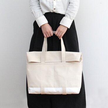【予約販売】キャンバス 折りたたみトートバッグ（ホワイト×ラバーペイント）倉敷帆布｜GENERAL SUPPLY