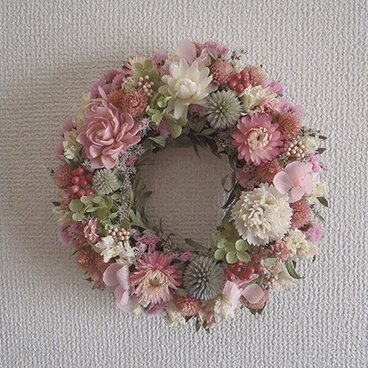 COLORS+ダリアとカーネーションのリース