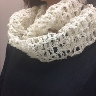 きびそ（生皮苧）手編みスヌード（素材糸　純国産　群馬県産）　最高級A級ランク　1000デニール