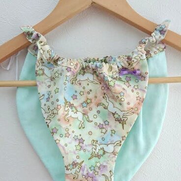 Sold【ありがとうSALE】ふんどしパンツ　爽やかアイスブルー×ユニコーン