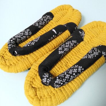 布ぞうり《黄・柄》23〜25cm