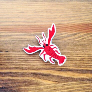 刺繍ブローチ　「ザリガニ」