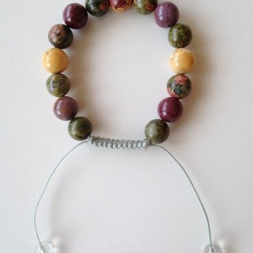 ユナカイトとモッカイトのブレスレット