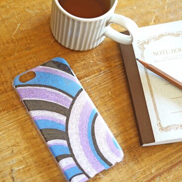 世界に一つの手描きスマホケース！60'sブルー