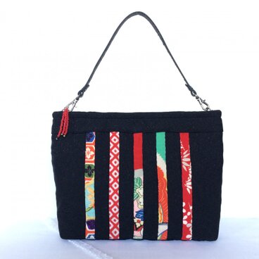 *SALE 手縫いキルト　着物リメイク ポーチバッグ　