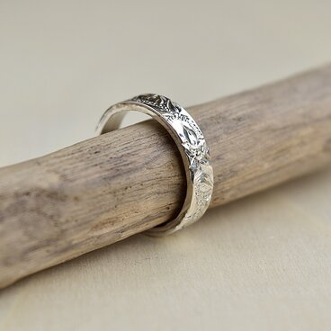 ハワイアンジュエリー　リング　4㎜幅　シルバー950　/003