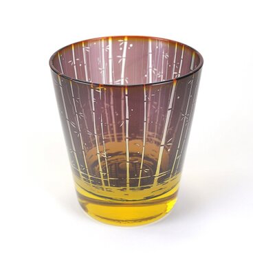 竹林と蛍火のグラス【紫紺山吹】