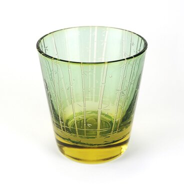 竹林と蛍火のグラス【千歳山吹】