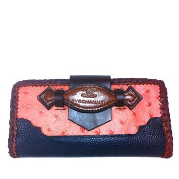 エンボスオーストリッチ フレンチフラップ ロングウォレット / 長財布