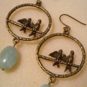 鳥チャーム＆天然石