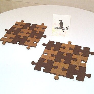 ジグソーパズルのコースター(ビターチョコ)