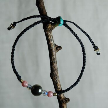 ワックスコードブレス　ヘマタイト