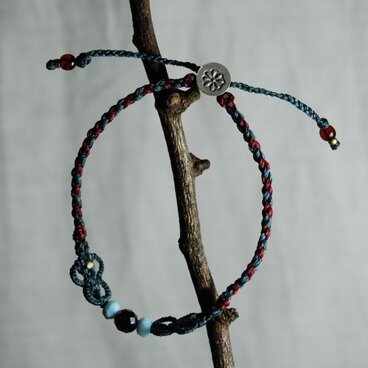 ワックスコードブレス　ガーネット