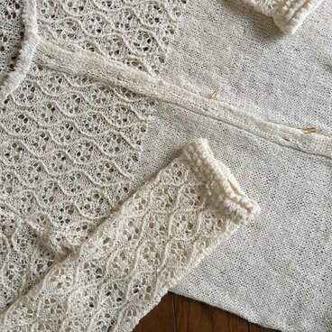 デザイン指定、糸持ち込みのカーディガン