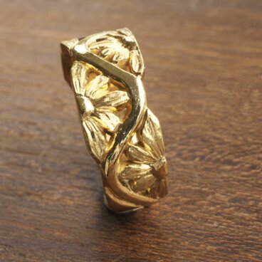 向日葵リング ゴールドメッキ仕上げ