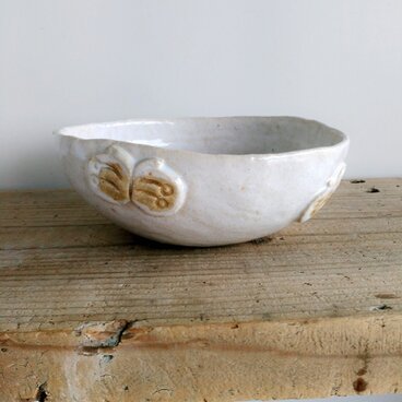 ほっこり蝶々楕円鉢