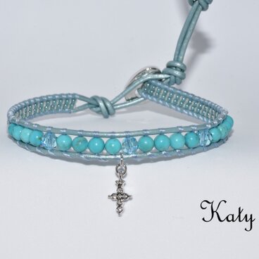 ターコイズのラップブレスレット 779