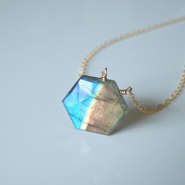 K14gf×ラブラドライト×セミロングネックレスC