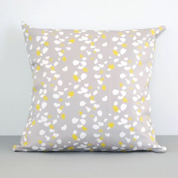 グレーの桂の葉クッションカバー