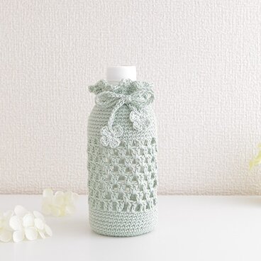 190.C　350mlと水筒ボトルカバー（グリーン系・千草色）