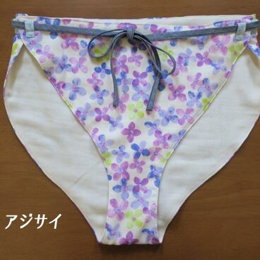 女神の和ぱんつ（ふんどしパンツ／深履き／Wガーゼ）アジサイ