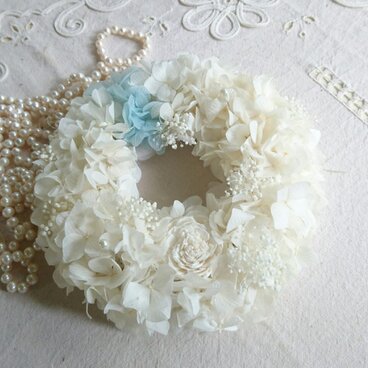 ―ボタニカルcake―サムシングブルーのリングピローversion1