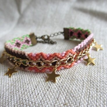 ミサンガブレスレット【チェーン・スター】