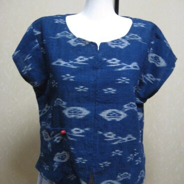 昔の綿入れマントからショートブラウス