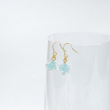 つぶつぶガラスピアス(グリーン)