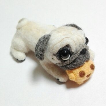 パグとぬいぐるみ♪羊毛フェルト