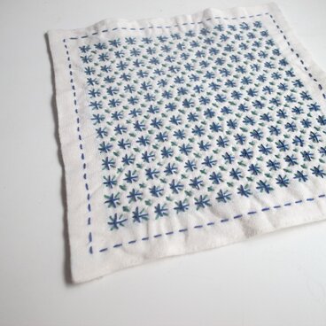 刺し子　花ふきん　no.38　【mini】