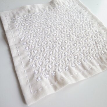 刺し子　花ふきん　no.42　【mini】