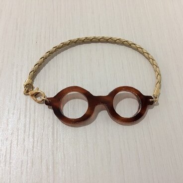 「わたしメガネ好き」アピール用ブレスレットダークブラウンカラー