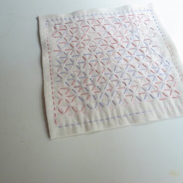 刺し子　花ふきん　no.45　【mini】