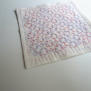 刺し子　花ふきん　no.47　【mini】