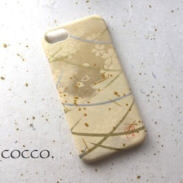 友禅和紙iPhone7カバー［露芝紋］