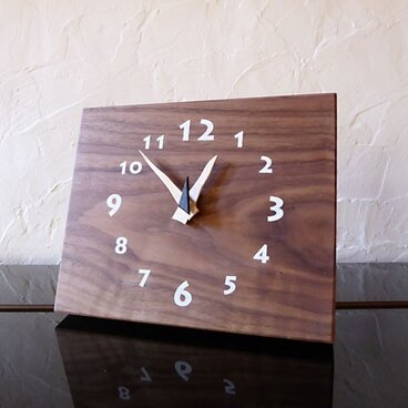 ブラックウォルナットの時計　22センチ　012s　文字盤白色