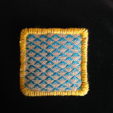 刺し子ブローチ＊四角