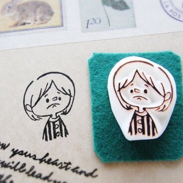 wo* 消しゴムはんこ★泣きべそっ子