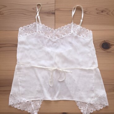 バックオープンシルクキャミソール ホワイト