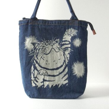 ウォッシュドデニムトートバッグ どやW014