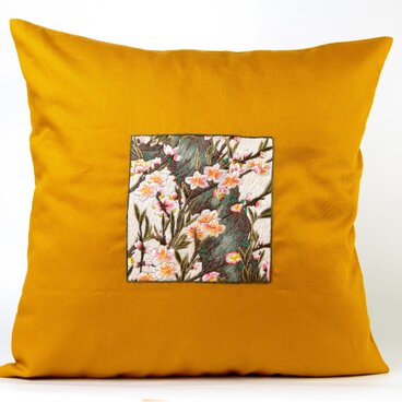 手刺繍　MPKクッションカバー（伊藤若冲の花Y02）