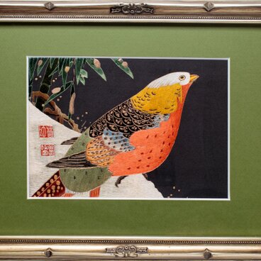 手刺繍　MPK刺繍絵（伊藤若冲の鳥01）