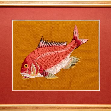 手刺繍　MPK刺繍絵（伊藤若冲の鯛）
