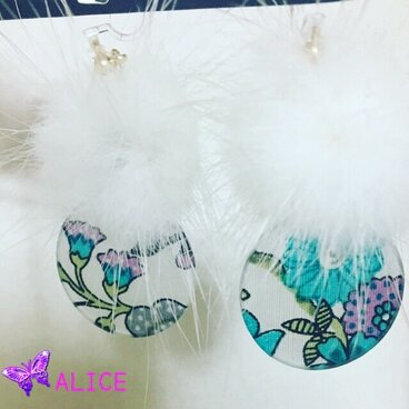 フワフワガーデンノンホールピアス