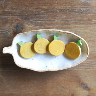 ゆずの陶土ブローチ