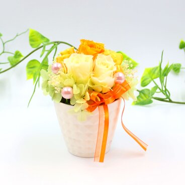 薔薇とあじさいのフルール【イエロー】