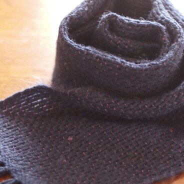 モヘアの手織りミニマフラー(blue)